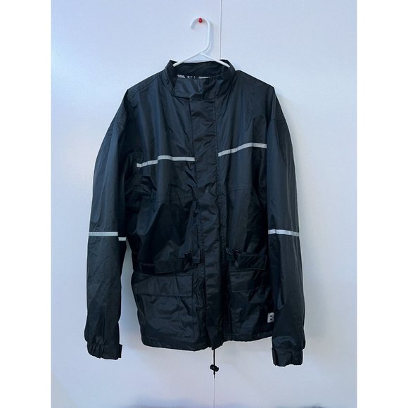 Men's BILT Black Motorcycle Windbreaker Lightweight Reflective Jacket Size Large - Picture 1 of 5
